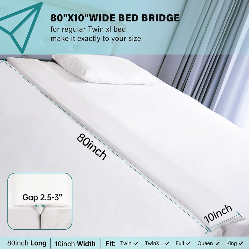 ENITYA Split King Gap Filler for Adjustable Bed,Mattress Bridge-Twin/Twin XL to King Converter,Twin Bed Connector to King Making for Stayover,Family Room and Vacation Rentals(80" L x 10" W) - Image 3